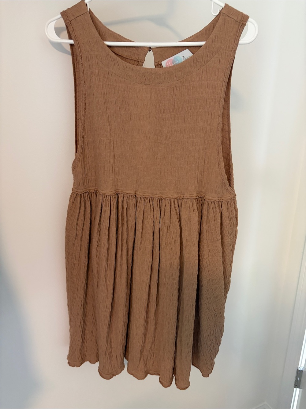 Free people beach - Sleeveless Brown Textured Dress